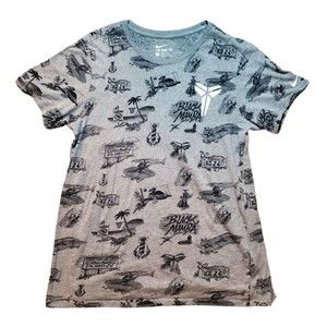 Rare Nike Kobe Bryant Shirt Men's Gray Mamba Short Sleeve Basketball S